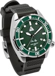 CRESSI Sea Lion Watch Green 300m Montre de Plongée Professionnelle Unisex-Adult, Silver/Vert Paraggi Edition, Diamètre 44 mm