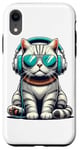 Coque pour iPhone XR Headphones Sunglasses British Shorthair Cat