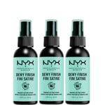 NYX Professional Makeup Setting Spray 3 Pack, Long Lasting Formula, Fixing,60 ML