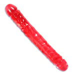 Doc Johnson 12 Inch Double Header Vivid Essentials Red Dildo Vein Detail Dong