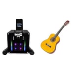 RockJam RJSC01-BK Singcube 5-Watt Rechargeable Bluetooth Karaoke Machine with Two Microphones & LED Lights, Black & Music Alley MA34-N Classical Junior Acoustic Guitar For Kids, 34 Inch