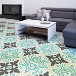 Ambiance Sticker Self-Adhesive Cement Tile Floor Stickers with Laminate Protective Non-Slip Plastic Adhesive Antonio - Pack of 4 Stickers of 20 x 20 cm