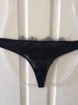 Bnwt Free People Intimately Black Lacy Thong - Medium