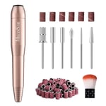 MELODYSUSIE Sheen Electric Nail Files 20000RPM for Beginners, Professional Compact Nail Drill Machine Set for Acrylics Nails, Efile with Nail Clippers Manicure and Pedicure Set, with UK Plug, Gold