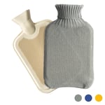 Knitted Hot Water Bottle & Cover Set