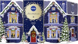 NIVEA Calendrier de l'Avent 2024 avec 24 petites portes pleines de surprises, calendrier de Noël avec produits de soin, kit d'entretien pour la période de l'Avent avec produits NIVEA et Labello