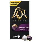 L'OR Espresso Supremo - Intensity 10 - Nespresso Compatible Coffee Capsules (Pack of 10, 100 Capsules in Total)