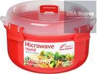 Sistema Microwave Round Bowl 915ml BPA-Free Red Clear Food Container