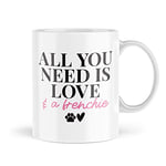 Tongue in Peach Pet Owner Mugs | All You Need is Love and A Frenchie Mug | Novelty Mug Tea Coffee Friend Puppy Cat Fur Baby Grandma Mum Daughter | MBH2087