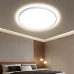 OTREN Plafonnier LED, Lustre de salle de bain 28W, Luminaire Plafond pour chambre à coucher, cuisine, salon, bureau, balcon, 4000K lumière chaude, Ø30CM