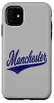 Coque pour iPhone 11 Manchester City England Varsity SCRIPT Maillot de sport classique