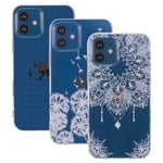 [3 Pack] Compatible with iPhone 12promax 6.7" Case, Shumeifang Ultra Thin Soft Gel TPU Silicone Case Cover with Cute Cartoon for Apple iPhone 12promax - Dandelion & Panda & Mandala