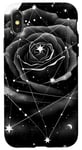 Coque pour iPhone X/XS Rose noire recouverte d'étoiles