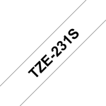 Brother Tape 12mm Tze-231s2 Svart/vit Retail Pack