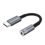 USB-C till 3,5 mm adapter för hörlurar Grå