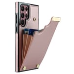 Samsung Galaxy S22 Ultra 5G Cover med kortholder - Rose Gold