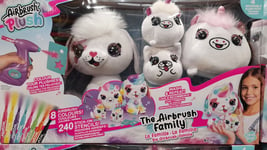 Airbrush Plush Family Pack With 4 Plush Characters | 240 Stencils and 8 Chalks