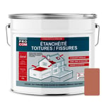 Peinture, résine d'étanchéité toiture, réparation tuiles, fissures, anti-fuites, décore, protège, plusieurs coloris PROCOM 10 litres Terre cuite