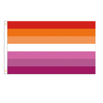 Lesbisk Pride Flagga 3x5 Ft - Sunset Les Rainbow Banner Stripes Flag Printed Banner