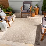 Livabliss Salema Indoor Outdoor Rug - Large Boho Rug for Living Room 200x275cm, Dining, Kitchen Rug - Vintage Patterned Neutral & Coloured Rugs, Waterproof, Stain Durable, Light Beige Rug