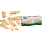 BRIO World - Expansion Pack - Intermediate Wooden Train Track for Kids age 3 years and up compatible with all train sets & World Viaduct Bridge for Kids Age 3 Years and Up