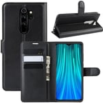 Coque - Xiaomi - Redmi Note 8 Pro - PU Cuir - Noir - Support intégré - Vintage