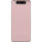 Samsung Galaxy A80 Genomskinligt Skal Rosa Hjärna Design