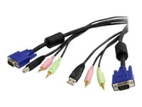 Startech.Com 10 Ft 4-In-1 Usb Vga Kvm Cable With Audio And Microphone - Vga Kvm Cable - Usb Kvm Cable - Kvm Switch Cable (Usbvga4n1a10) - Kabel För Tangentbord/Mus/Video/Ljud - Usb, Hd-15 (Vga), Mini-Phone Stereo 3.5 Mm (Hane) Till Hd-15 (Vga), Mini