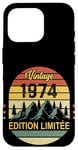 Coque pour iPhone 16 Pro Vintage 1974 Anniversaire 51 ans Homme Femme Année 70