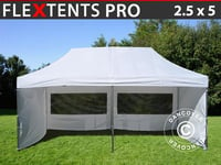 Quick-up telt FleXtents PRO 2,5x5m Hvit, inkl. 6 sider