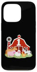 Coque pour iPhone 13 Pro 1er anniversaire animaux de la ferme Bday Party 1 an garçon tout-petit