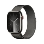 Apple Watch Series 9 Cellular 45mm Rustfritt Stål Grafitt med Grafitt Milanese Loop