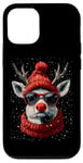 iPhone 12/12 Pro Cool Reindeer Christmas with Hat and Sunglasses 02 Case