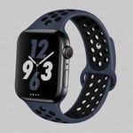 Sportrem för Apple Watch Band 45 mm 49 mm 44 mm 40 mm 41 mm 42 mm Silikonarmband correa iWatch Ultra 2 Series 9 8 SE 7 6 5 4 3 mid blue black16 S-M