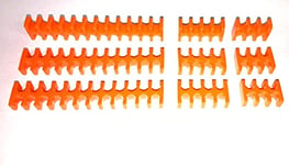 Unbekannt Lot de 9 Peignes de câble = 3 x 24 & 8 & 6 Fentes pour câbles de 3 mm (Manches jusqu'à 3,6 mm) 5 mm d'épaisseur ATX (Orange)