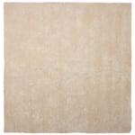 Tapis Poils Longs Shaggy Beige Clair en Polyester et Coton Très Doux au Toucher