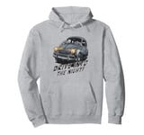 Vintage Skeleton Car Drive Into The Night Spooky Halloween Pullover Hoodie