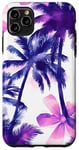 Coque pour iPhone 11 Pro Max Violet Abstrait Floral Été Coquette Coquette Cocktail Palm