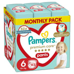 Pampers Premium Care Pants -housuvaipat, koko 6, 93 vaippaa, 15 kg +