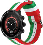 - Bracelet En Nylon Compatible Avec Suunto 9/Suunto 7/Suunto Traverse/Diesel Smartwatch Dzt2009/Fossil Q Machine Hybrid, Drapeau Couleurs De L'italie Respirant Et Élégant 24mm[Q3725]