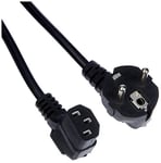 AKYGA AK-PC-02A Câble d'alimentation pour PC 3 Broches coudé IEC C13 EU CEE 7/7 1,5 m Noir