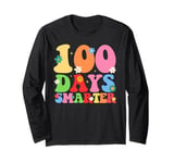 Groovy Happy 100 Days Of School Art for Men Women Kids Long Sleeve T-Shirt