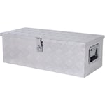 Boite de rangement - boîte à outils en aluminium - caisse à outil alu. poignées rétractables verrouillage clé dim. 76L x 33l x 25H cm - Gris - Homcom