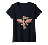 Womens Thunderbird Northwest Native American Tribal Graphic Art V-Neck T-Shirt