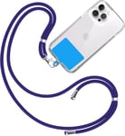 Cordon Telephone Portable [Bleu Électrique] Patch De Fixation [Bleu] Tour De Cou Universelle Sangle De Suspension Amovible Réglable Et Résistante Compatible Toutes Les Smartphones