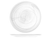 6 Plates Brand H&H in Glass Model Alabaster White Flat 27.5 cm