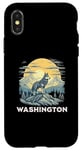 Coque pour iPhone X/XS Destination de vacances avec le loup gris de Washington