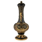 lachineuse - Vase Égyptien Déesse Isis 33 cm - Vase Décoratif Noir & Doré - Objet Décoration Intérieure Égypte Antique - Déco Égyptienne Hathor Hiéroglyphe - Idée Cadeau Originale