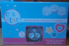 Cake Star Push Easy Plunger Shape Cutters Set of 6 Create Star, Heart, Circle