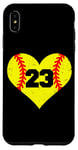 iPhone XS Max Softball Number 23 Jersey Funny Softball Heart Game Day Case